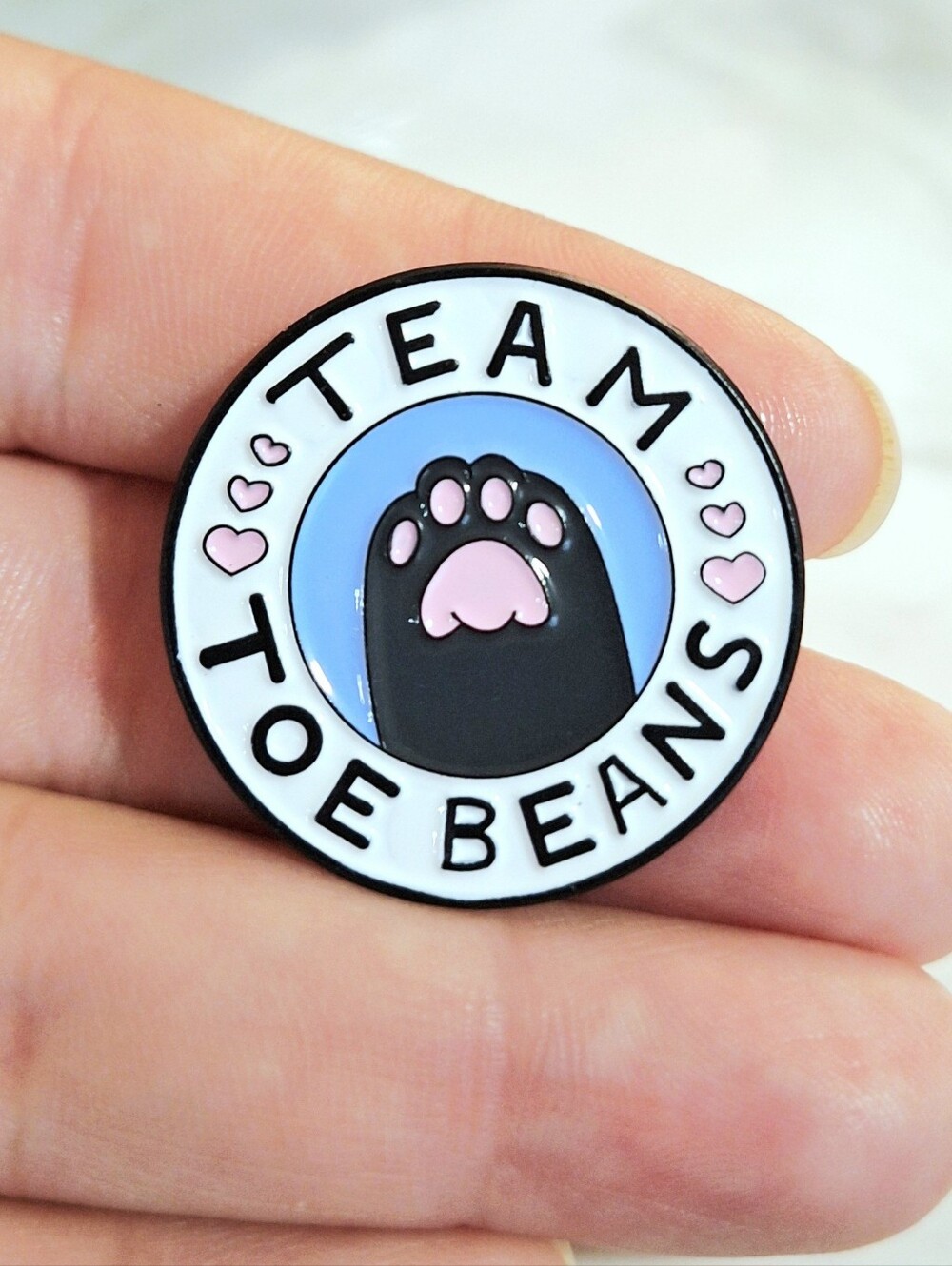 Team Toe Beans Round Enamel Pin